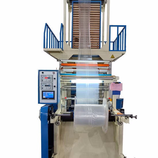 Máquina de soplado de película de capa de LDPE biodegradable, completamente automática, de alta velocidad, PE, plástico, nailon, película de caucho, Pbat, PLA, extrusora de película soplada